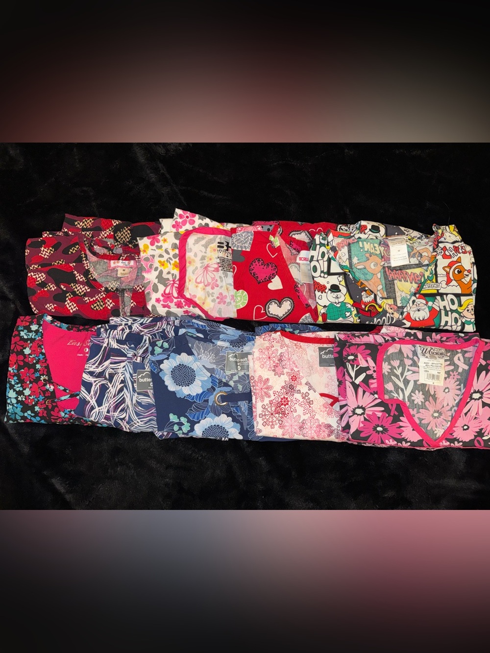 Women’s Medium Scrub Top Bundle of 9